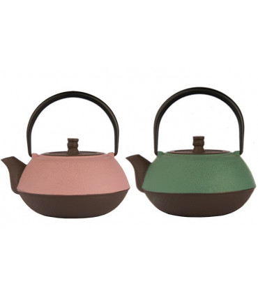 Théière en fonte bicolore