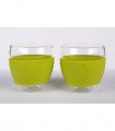 2 tasses en verre Bodum avec bande de silicone